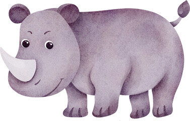 watercolor rhinoceros