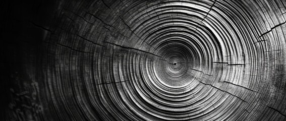 Tree Stump Rings, Dark Background, Nature Texture, Design