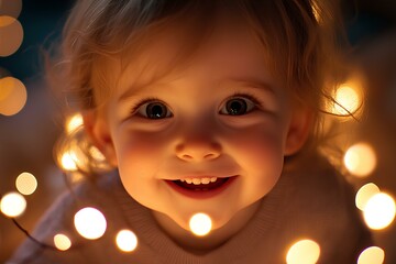 Child’s face lighting up with excitement and enthusiasm. 