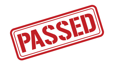 PASSED red stamp text vector