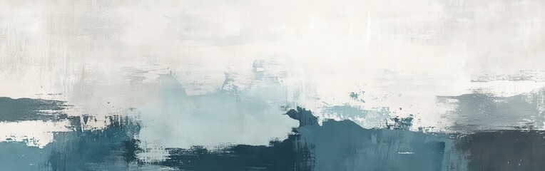 Soft pencil strokes create a balanced muted teal and gray artwork with torn edges for a modern aesthetic