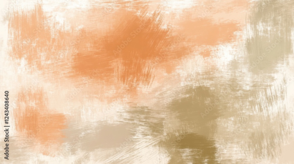 Poster soft peach and amber strokes create depth and imagination in a vibrant artistic composition