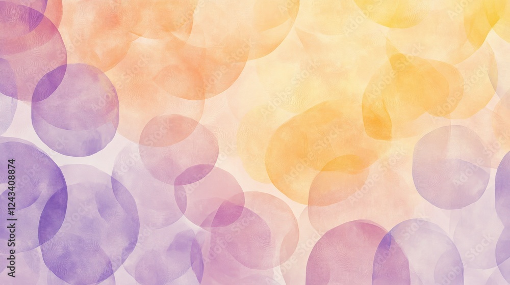Poster soft gradient in pastel amber and lavender hues creates a warm and inviting atmosphere perfect for r