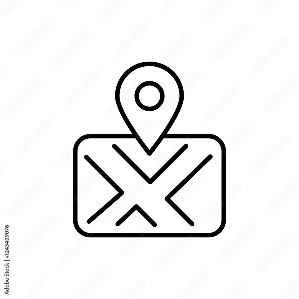 Aufkleber map pointer outline icons, minimalist vector illustration ,simple transparent graphic element .isola