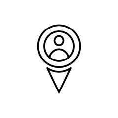 Map pointer outline icons, minimalist vector illustration ,simple transparent graphic element .Isolated on white background