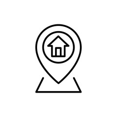 Map pointer outline icons, minimalist vector illustration ,simple transparent graphic element .Isolated on white background