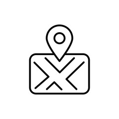 Fototapeta premium Map pointer outline icons, minimalist vector illustration ,simple transparent graphic element .Isolated on white background