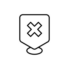 Map pointer outline icons, minimalist vector illustration ,simple transparent graphic element .Isolated on white background