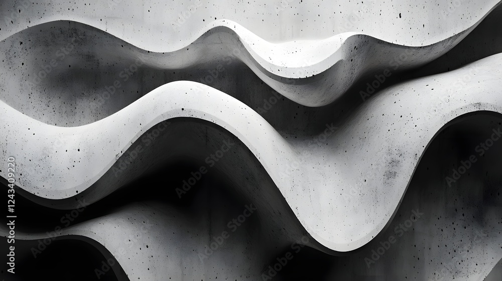 Poster striking abstract concrete texture with layered refined geometric patterns bold gradients and subtle