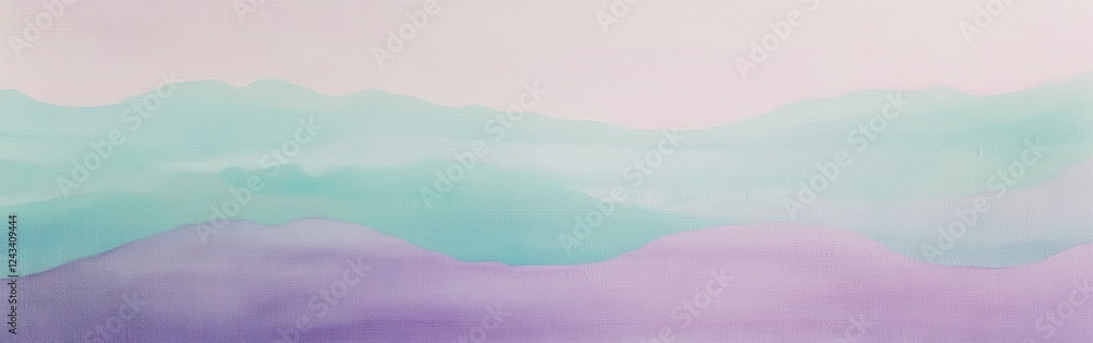 Poster soft pastel lavender and teal patterns create serene depth and movement with a calming aesthetic for