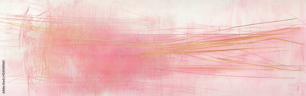 Poster Soft muted pink background embellished with delicate golden lines creates an inviting atmosphere