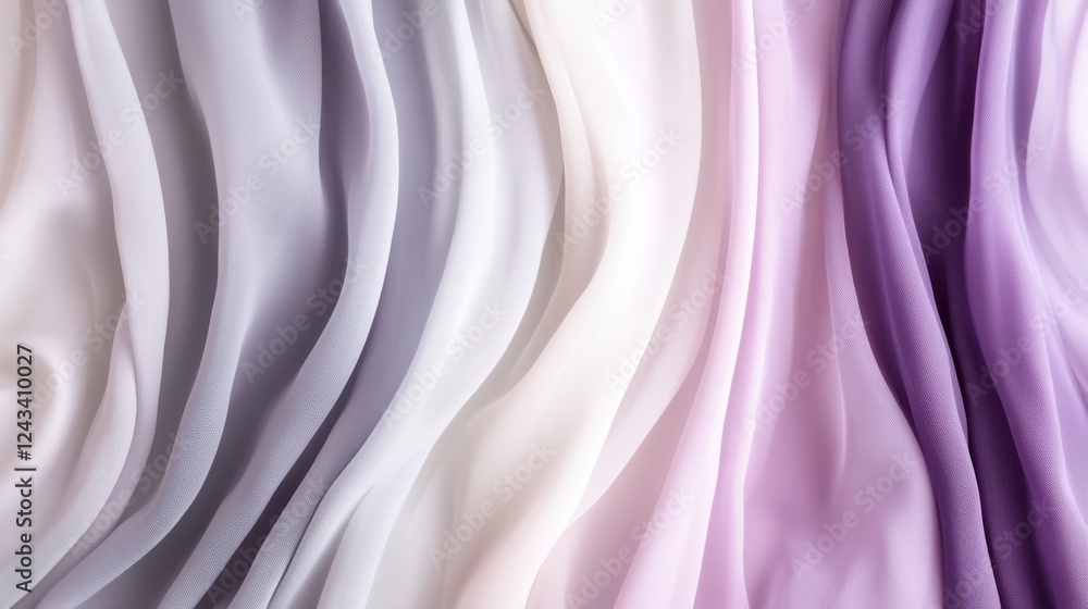 Poster gradient background of soft hues transitioning from muted gray to pastel lavender creates an elegant