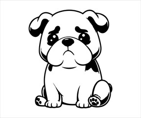 Cute cartoon dog. Vector illustration on white background. Isolated.