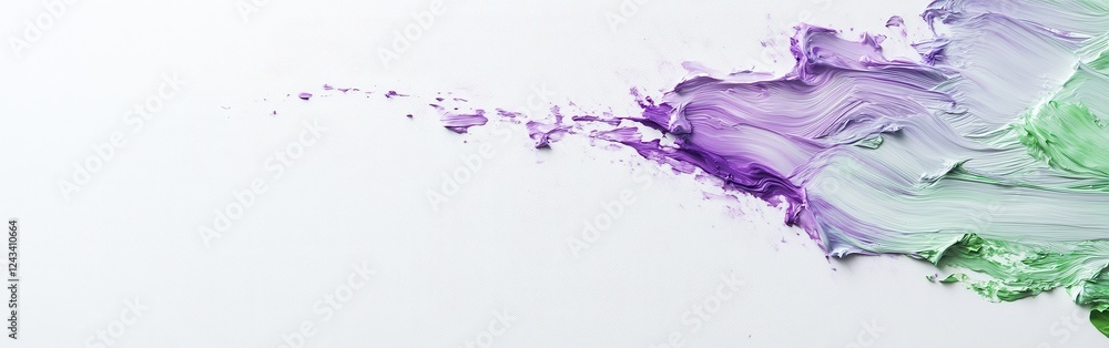 Poster vibrant gradient strokes of lavender and green on a minimalist white canvas create a striking visual