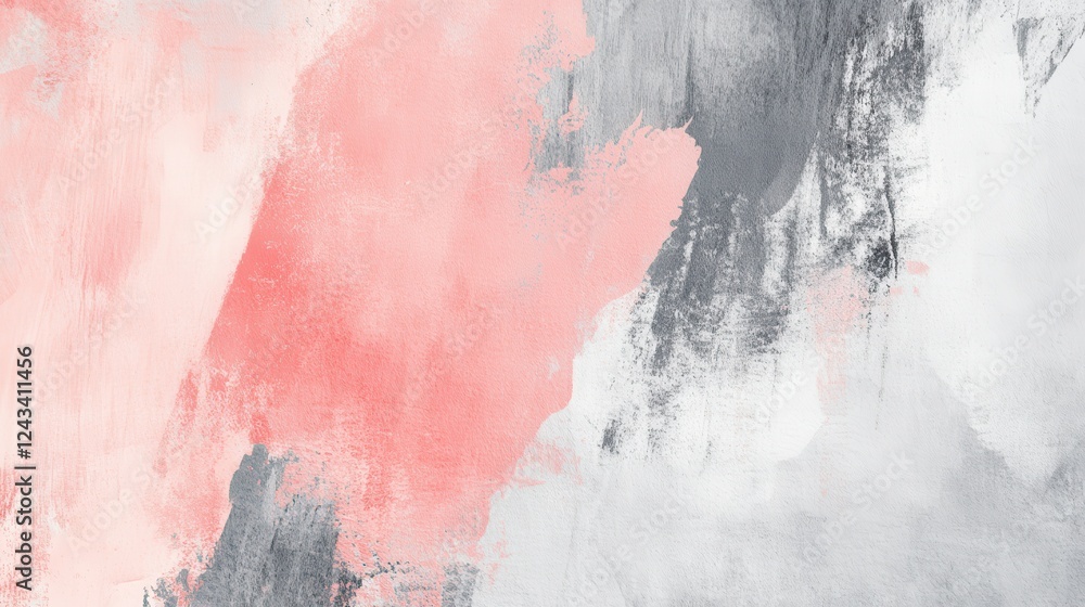 Poster delicate pastel pink and gray minimalist design with gentle pencil strokes and ample negative space 