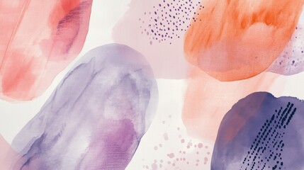 Minimalist dotted pencil strokes in pastel lavender and coral create a balanced artistic composition