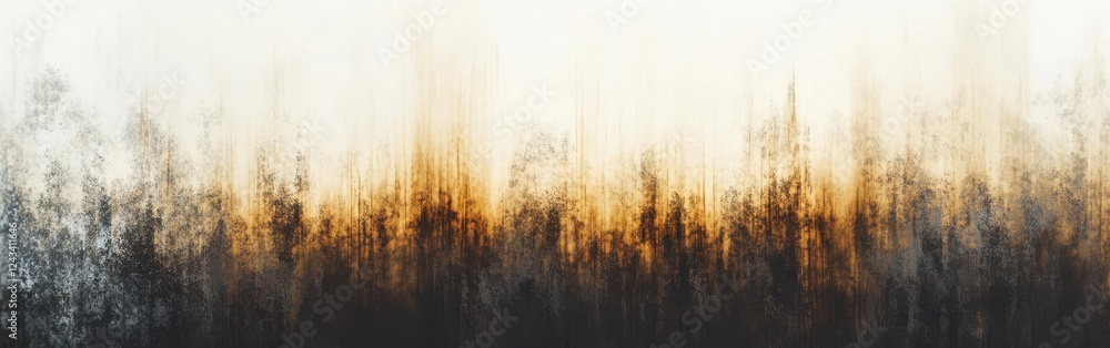 Poster symmetrical minimalism with blurred amber and gray forms creating depth and texture in an abstract c