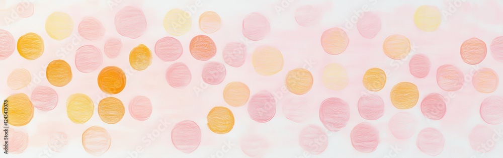 Poster elegant soft pastel dots in pink and amber blend seamlessly into a dreamy background creating a calm