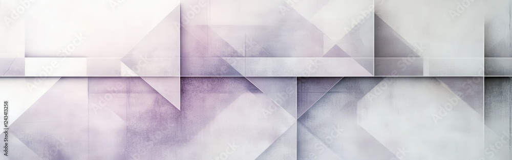 Aufkleber Elegant pastel lavender and gray fragmented grids blend softly into white space creating a serene environment