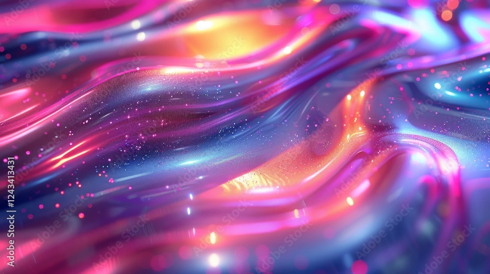 Poster vibrant iridescent gradient flows create stunning abstract background in digital artwork filled with