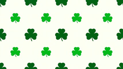Fototapeta premium Seamless St. Patrick’s Day Shamrock Pattern on Light Background