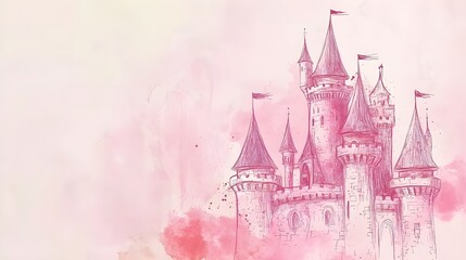 Obraz premium Drawing of a Fairytale Castle.