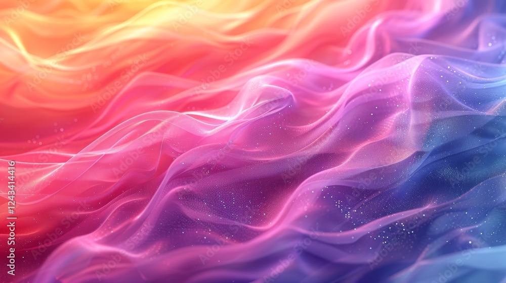 Poster vibrant iridescent gradient abstract background with fluid waves