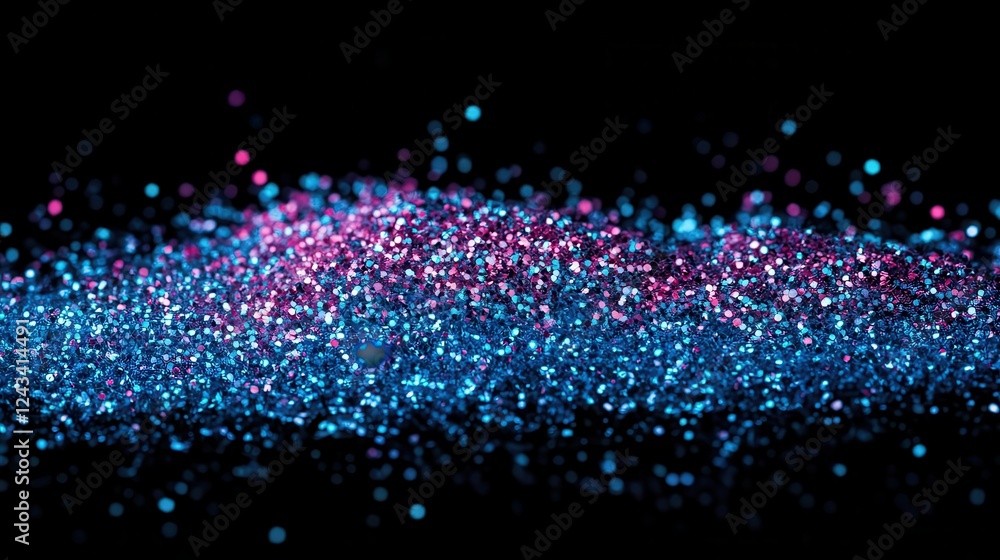 Aufkleber bright turquoise and vibrant magenta sparkles create a futuristic atmosphere on a dark background