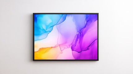 Colorful Abstract Art Print - Vibrant abstract painting in blue, purple, yellow and orange tones. Perfect for modern home decor.