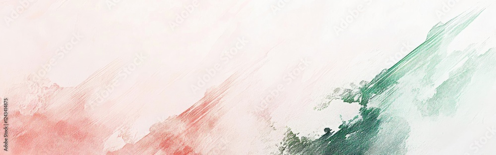 Poster Calming abstract background with pastel pink and green pencil strokes on a soft white canvas creating a serene atmosphere