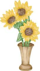 Obraz premium watercolor sunflower