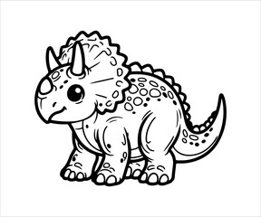 Cute dinosaur isolated on white background. Vector illustration in cartoon style.