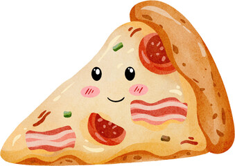 watercolor pizza