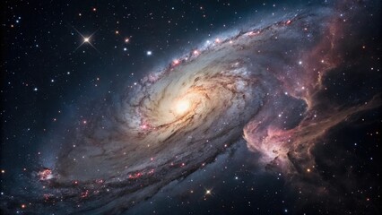 Swirling clouds of gas and dust against a backdrop of stars in a distant galaxy, nebula, astronomical, swirling motion