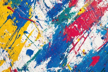 Bright abstract paint texture with vibrant streaks in contrast of colors