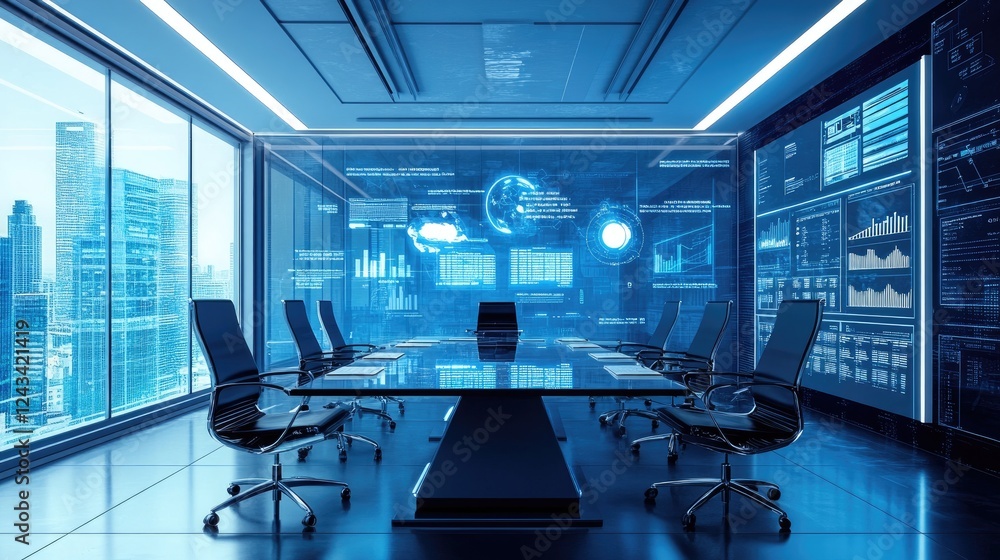 Poster automated business meeting setup with ai-driven decision-making dashboards and real-time data analyt