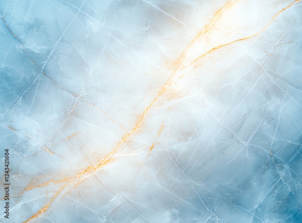 Poster a serene abstract background featuring soft blue and gold hues, perfect for various design projects,