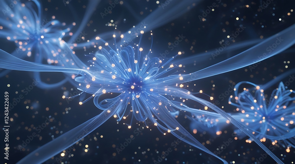 Poster abstract neural network connection: digital innovation for business