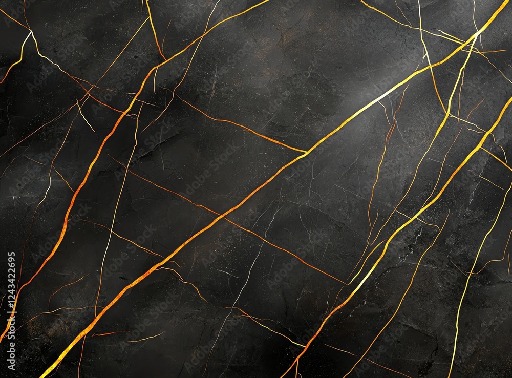 Poster a striking abstract background featuring dark textures interwoven with golden lines, ideal for creat