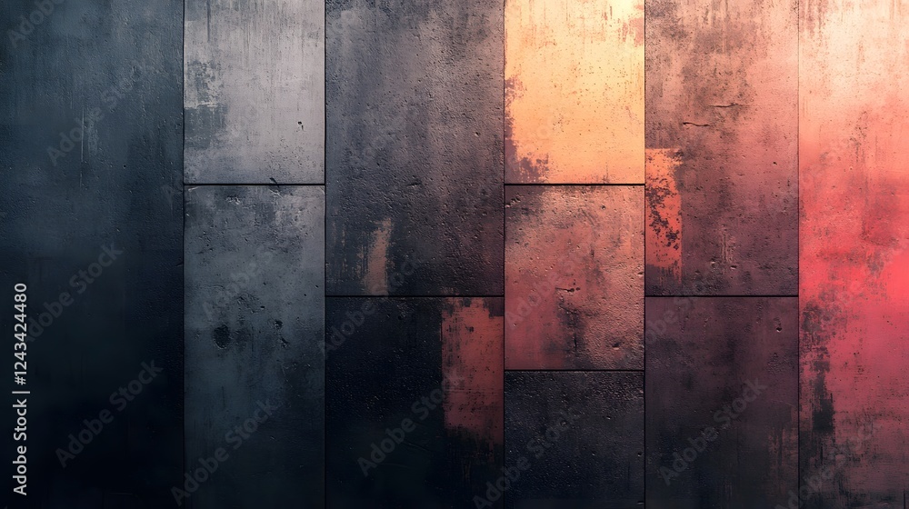 Poster gradient industrial modern texture blending smooth refined layers with bold patterns and subtle clea