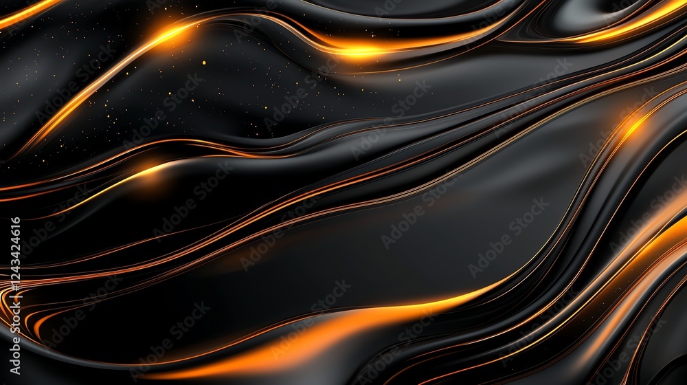 Aufkleber a stunning abstract background featuring smooth, flowing fabric with dark and golden colors, creatin