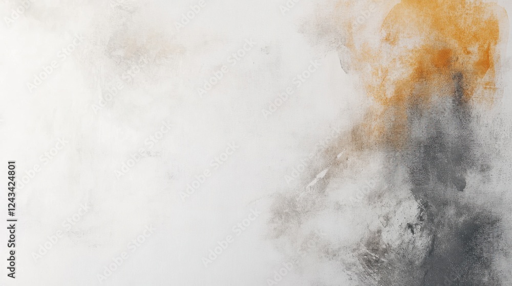 Poster Subtle amber and gray strokes create a hazy textured background with an ethereal quality in an artistic depiction