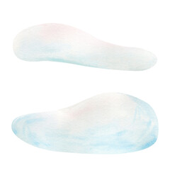 Snowdrifts watercolor illustration isolated on white background. Hand and drawn clipart for stickers, baby shower, cards, clothes, fabrics.