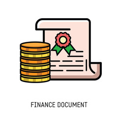 A yellow folder icon with a dollar bill inside perfect for finance apps or websites showing bill organization