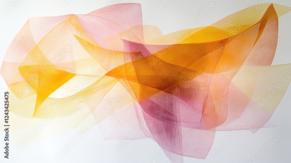 Aufkleber Soft pencil strokes create flowing forms in pastel hues with an ethereal quality captivating the viewer's attention