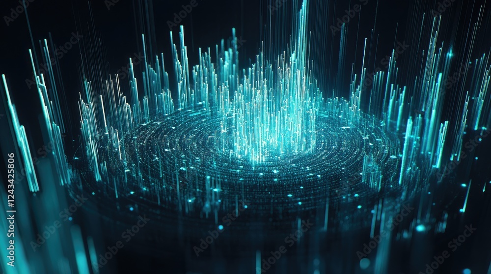 Poster digital currency financial report with blockchain growth analysis and cryptocurrency performance ind