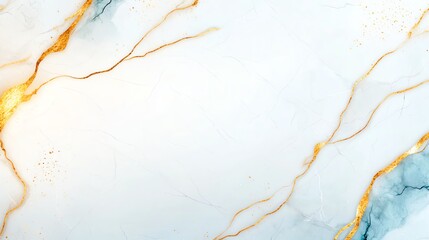 Obraz premium A stunning abstract marble background featuring soft blue and white tones with elegant golden veins. Perfect for modern design projects, wallpapers, and artistic inspirations.