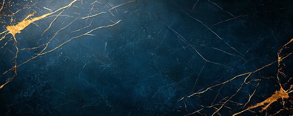 A stunning background featuring a deep blue texture with golden veining. Ideal for use in digital designs, wallpapers, or as a backdrop for elegant presentations.