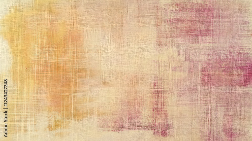 Poster minimalist design featuring pastel amber and pink dashed lines in a soft texture with a calm aesthet