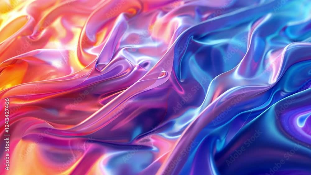 Poster vibrant iridescent backdrop with flowing abstract textures in stunning 4k resolution